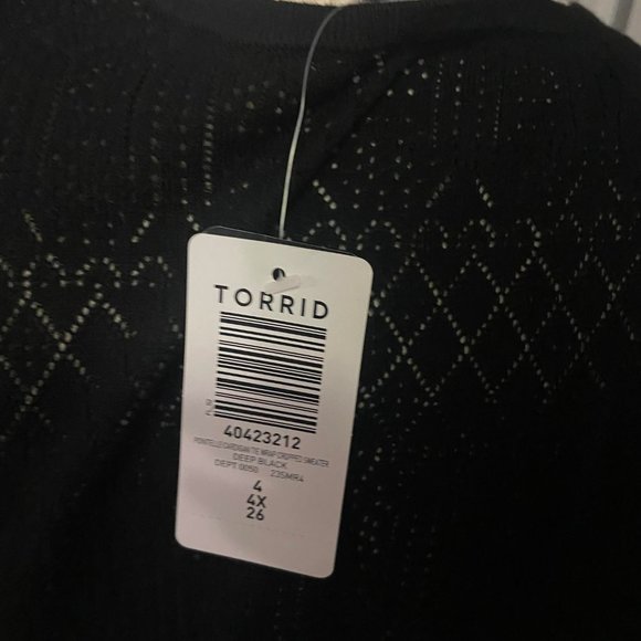 NWT Torrid Pointelle Cardigan Tie Wrap Cropped Sweater size 4 - Picture 9 of 9